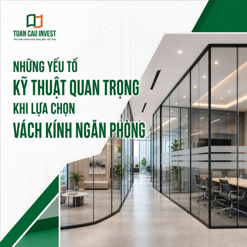 Những yêu tố kĩ thuật quan trong khi lựa chọn vách kính ngăn phòng