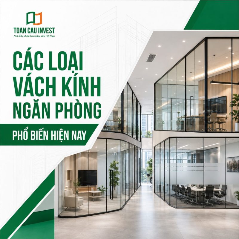 Các loại kính ngăn phòng phổ biến hiện nay