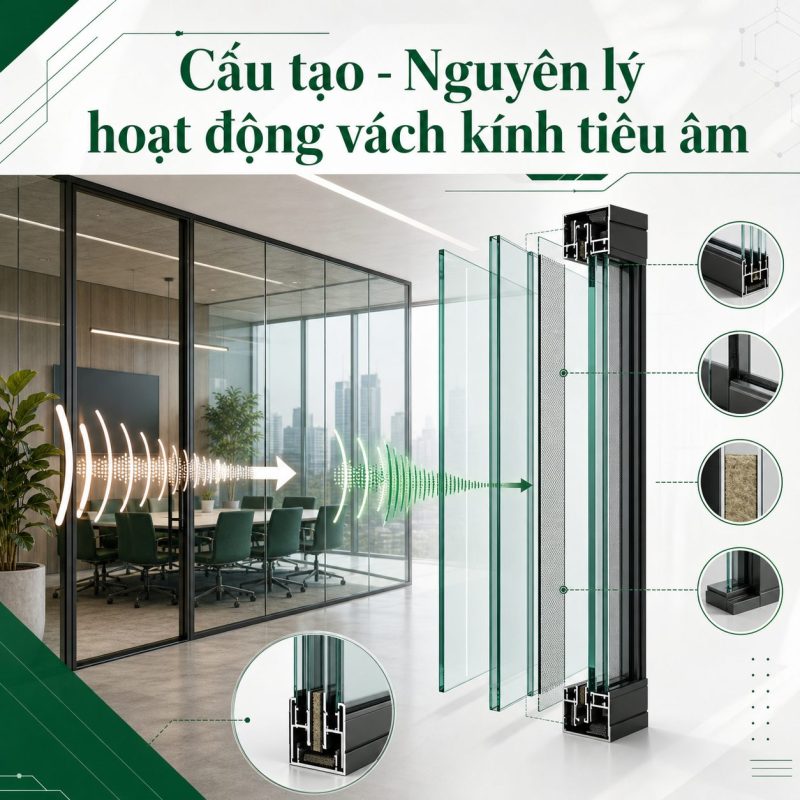 Cấu tạo - nguyên lý hoạt động của vách kính tiêu âm
