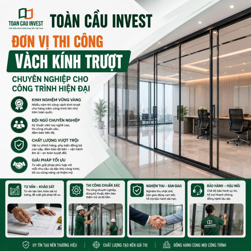 Đơn vị thi công vách kính trượt