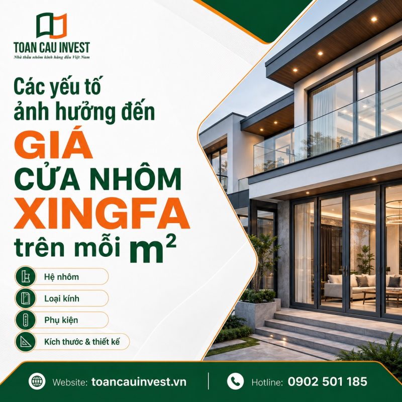 Các yếu tố ảnh hưởng đến giá cửa nhôm xingfa trên mỗi m2