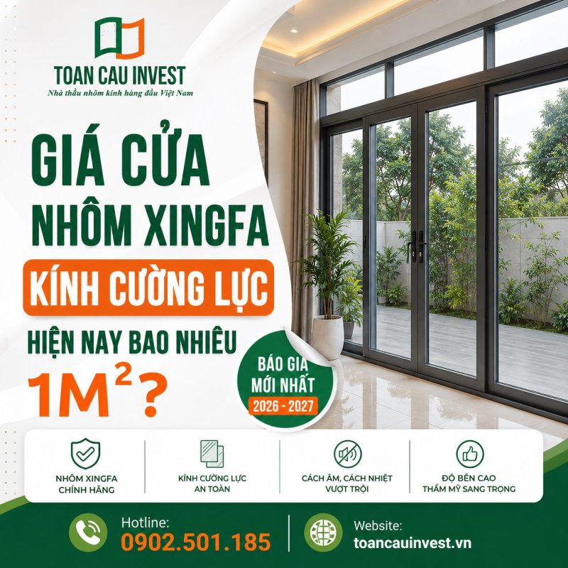 Giá cửa nhôm xingfa kính cường lực bao nhiêu 1m2