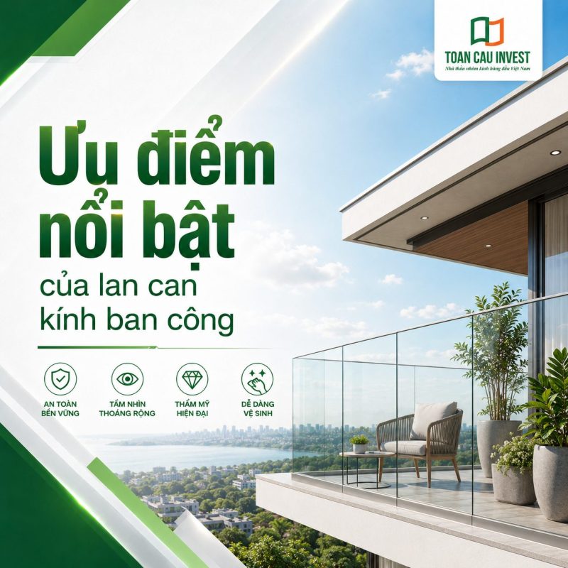 Ưu điểm nổi bật của lan can kính ban công
