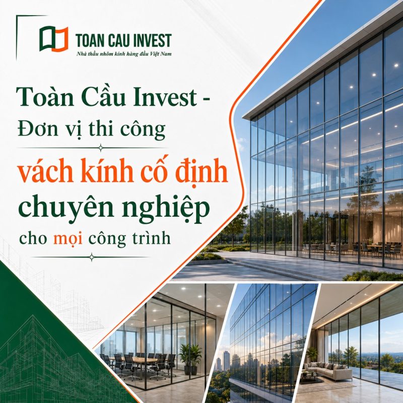 Toàn Cầu Invest- Đơn vị thi công vách kính cô định chuyên nghiệp cho mọi công trình