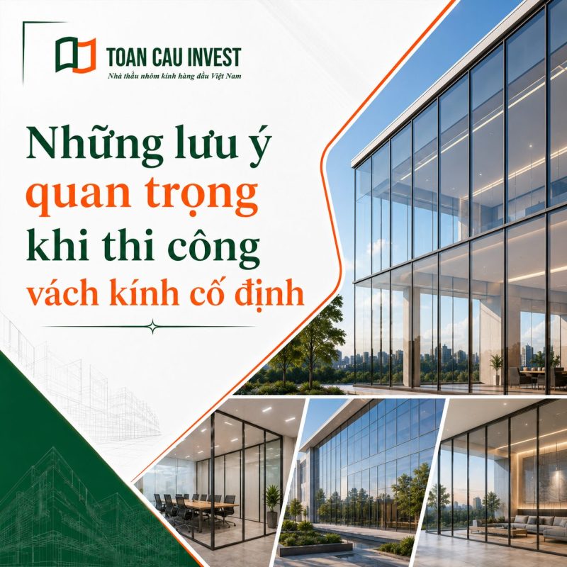 Những lưu ý quan trọng khi thi công vách kính cô định