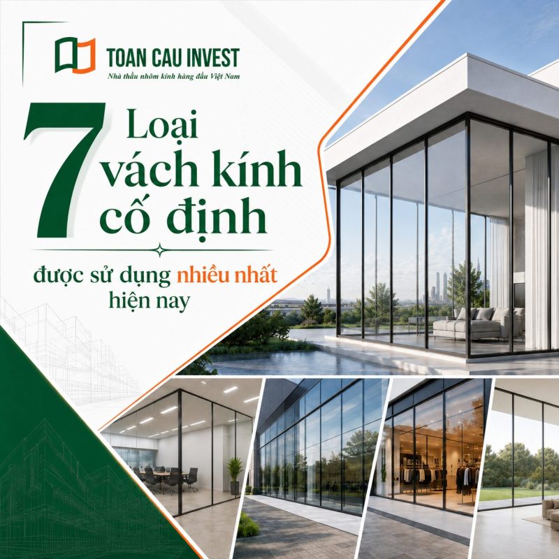 7 loại vách kính cô định hiện nay
