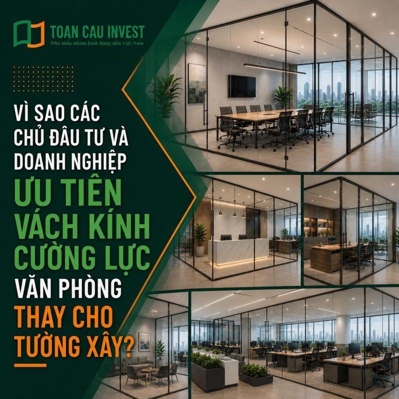 Vì sao các chủ đầu tư và doanh nghiệp ưu tiên chọn vách kính cường lực