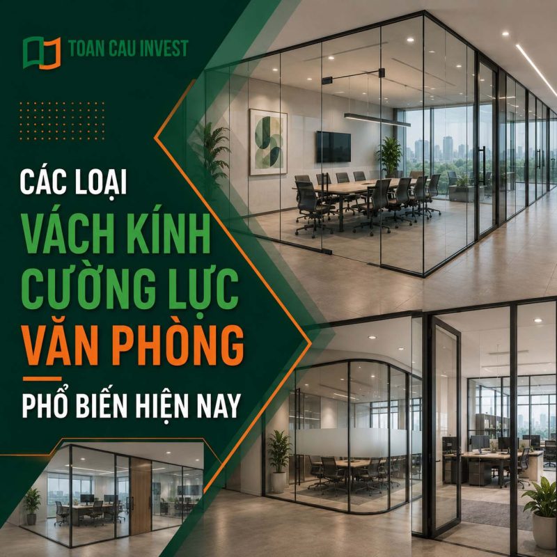 Các loại vách kính cường lực văn phòng phổ biến hiện nay