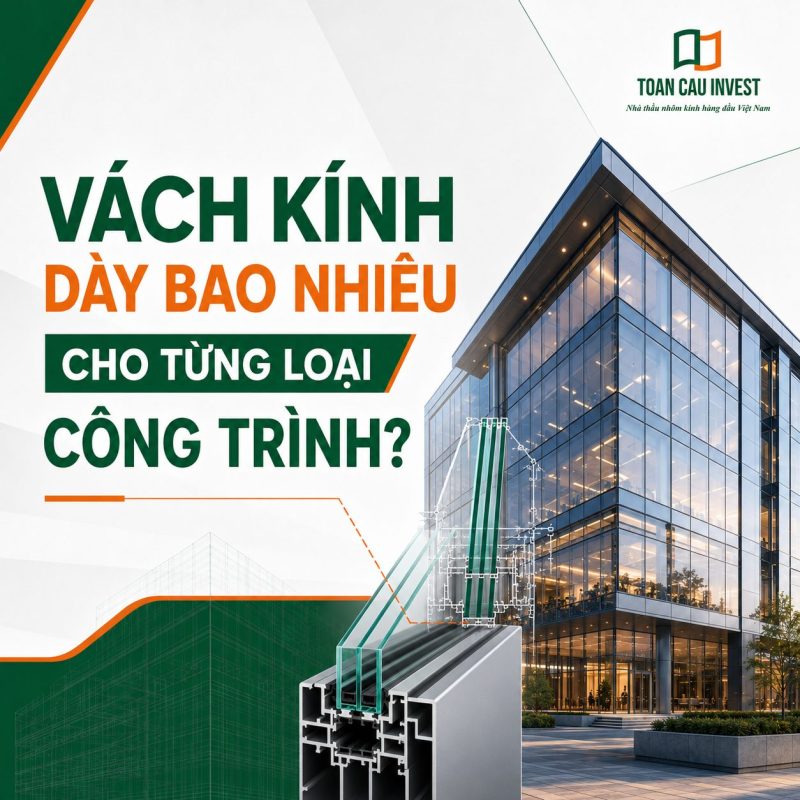 Vách kính dày bao nhiêu cho từng loại công trình