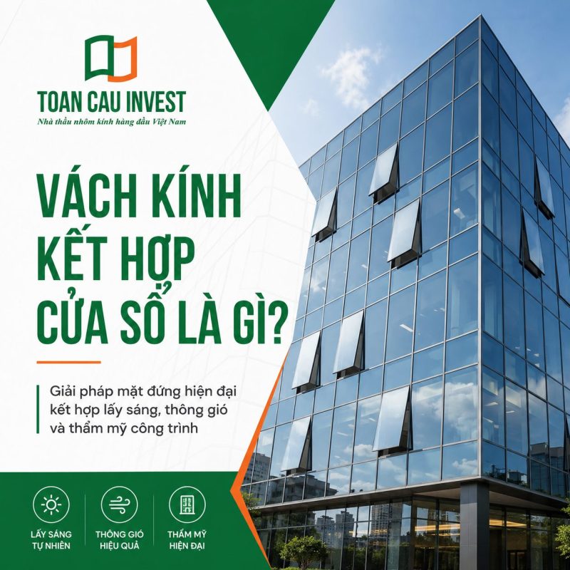Vách kính kết hợp cửa sổ
