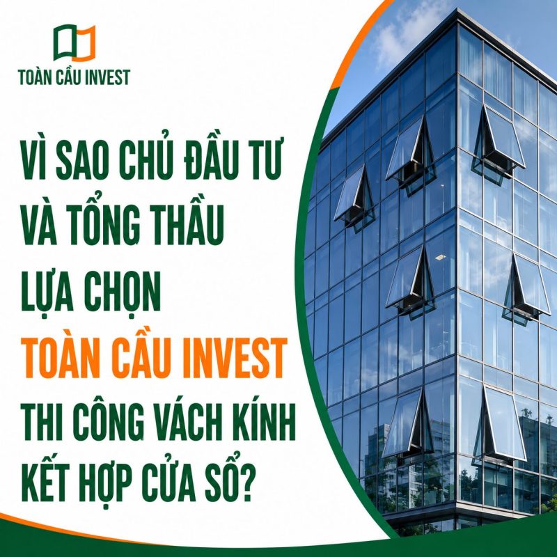 Vì sao chủ đầu tư và tổng thầu lựa chọn toàn cầu invest thi công vách kính kết hợp cửa sổ