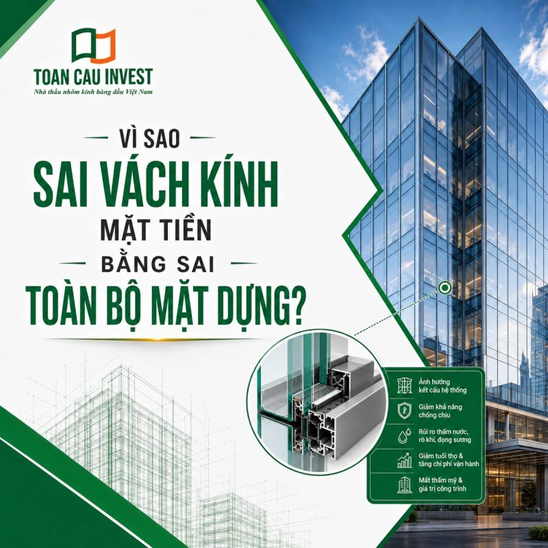 Vì sao sai vách kính mặt tiền lại ảnh hưởng đến toàn bộ mặt dựng