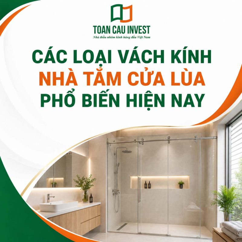 Các loại kính nhà tắm cửa lùa phổ biến hiện nay