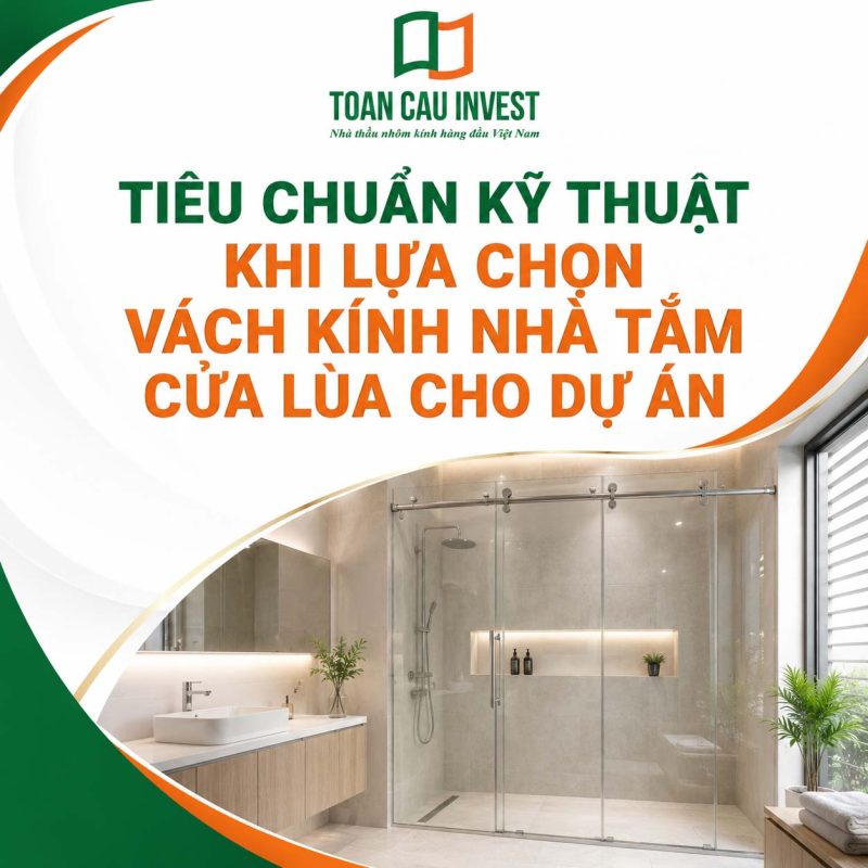 Tiêu chuẩn kĩ thuật khi lựa chọn vách kính nhà tắm cửa lùa cho dự án