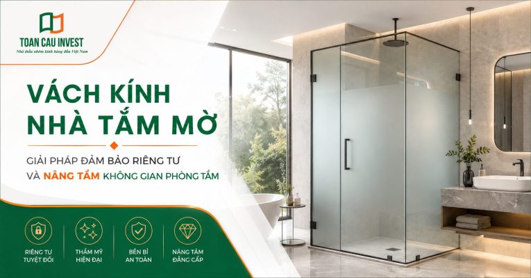 Vách kính nhà tắm mờ