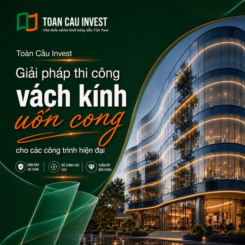 Toàn Cầu Invest - Giải pháp thi công vách kính uốn cong