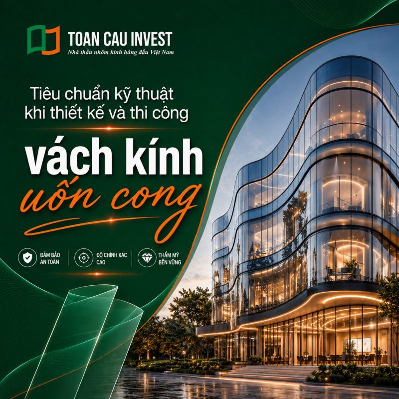 Tiêu chuẩn kĩ thuật khi thiết kế và thi công vách kính uốn cong