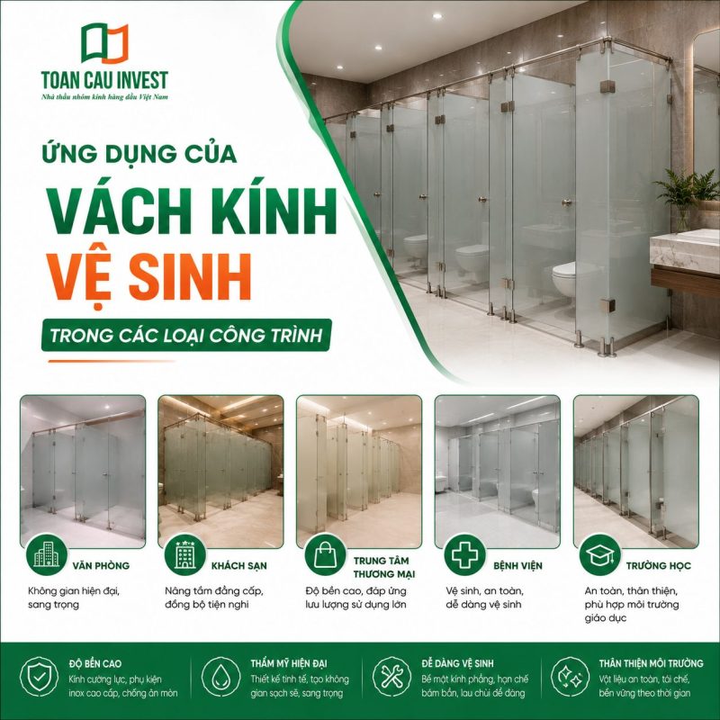 Ứng dụng của vách kính vệ sinh