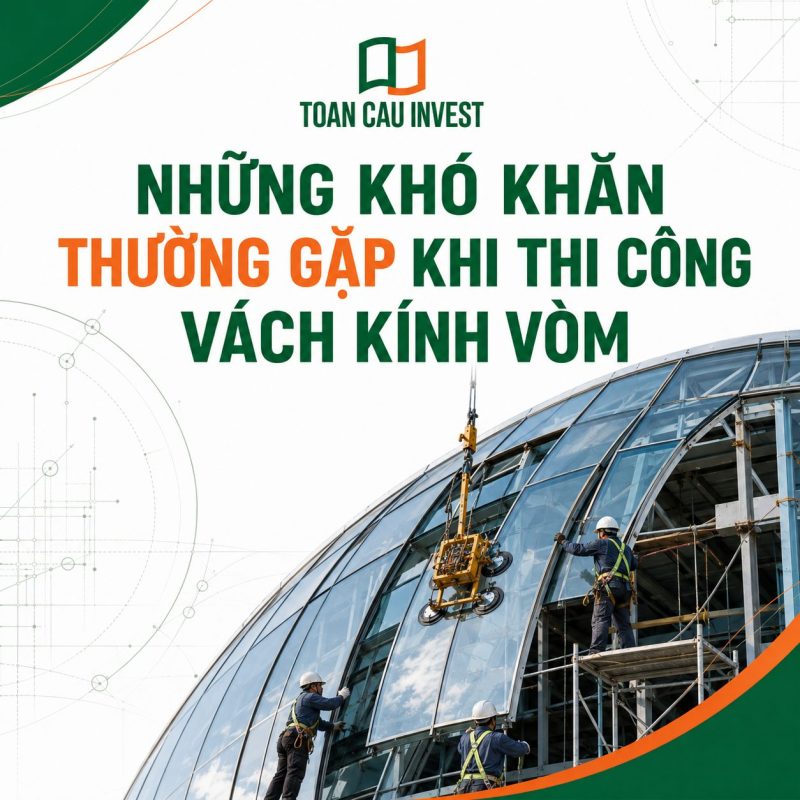 Những khó khăn thường gặp khi thi công vách kính vòm