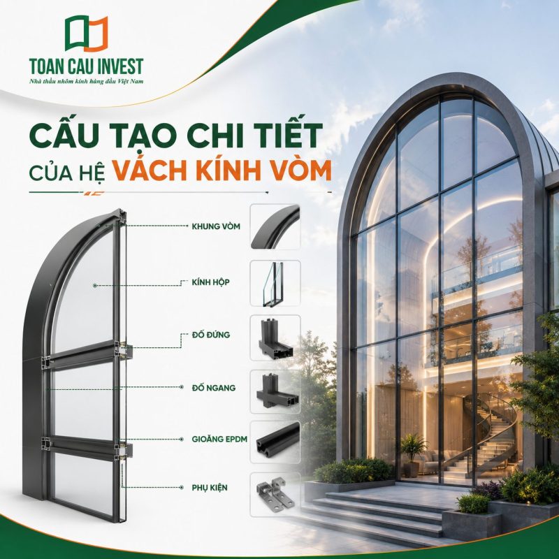 Cấu tạo chi tiết của hệ vách kính vòm