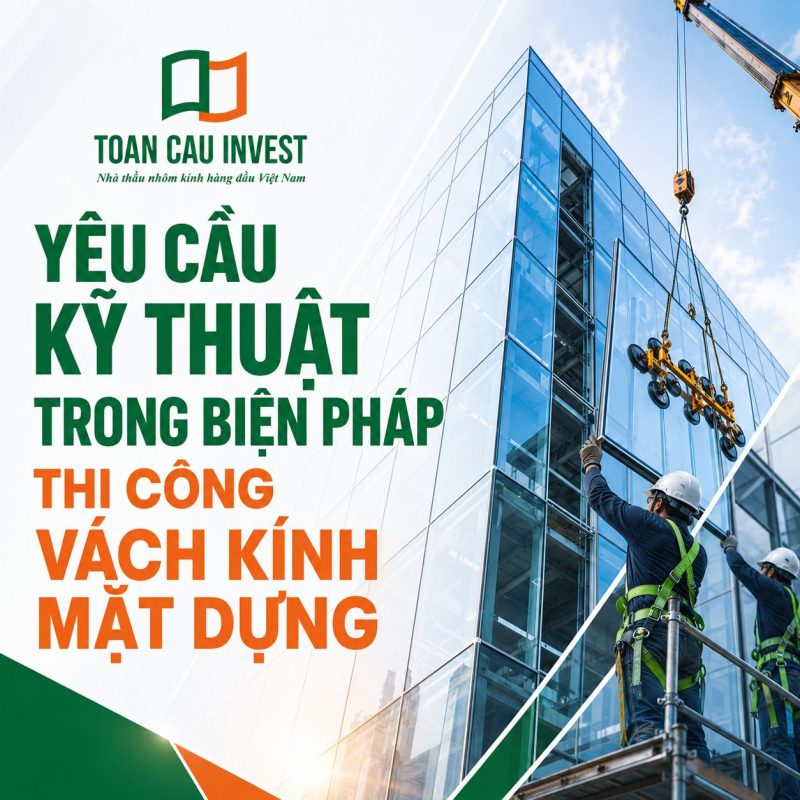 Yêu cầu kỹ thuật trong biên pháp thi công vách kính mặt dựng