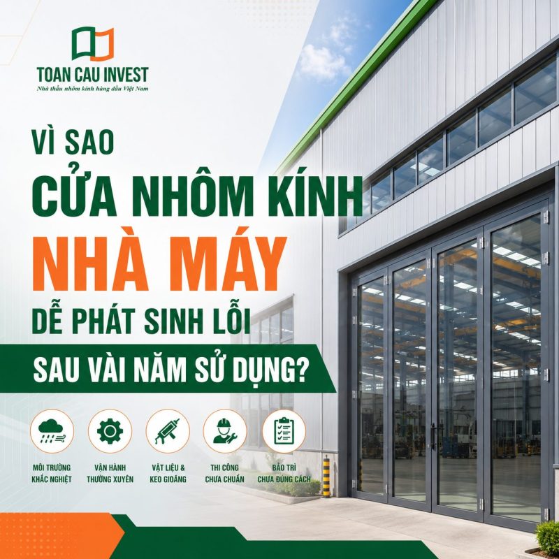 Vì sao cửa nhôm kính nhà máy dễ phát sinh lỗi