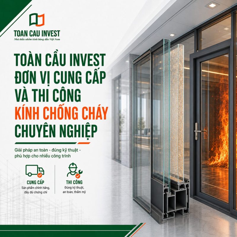 Toàn Cầu Invest - Đơn vị cung cấp và thi công kính chống cháy chuyên nghiệp