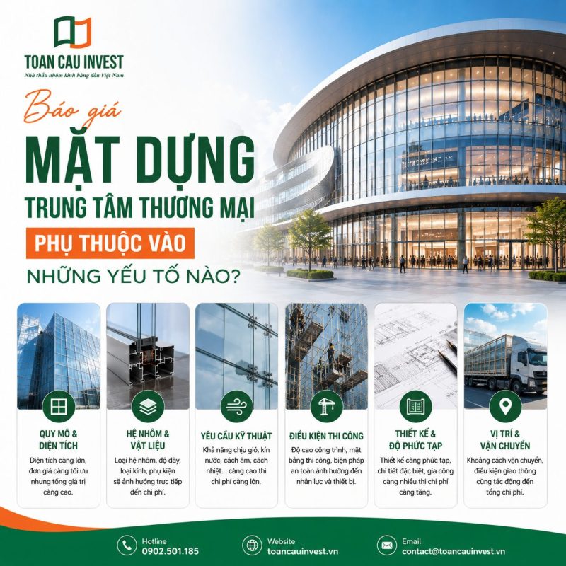 Báo giá mặt dựng trung tâm thương mại phụ thuộc vào cũng yếu tố nào