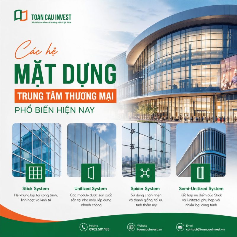 Các hệ mặt dựng trung tâm thương mại 
