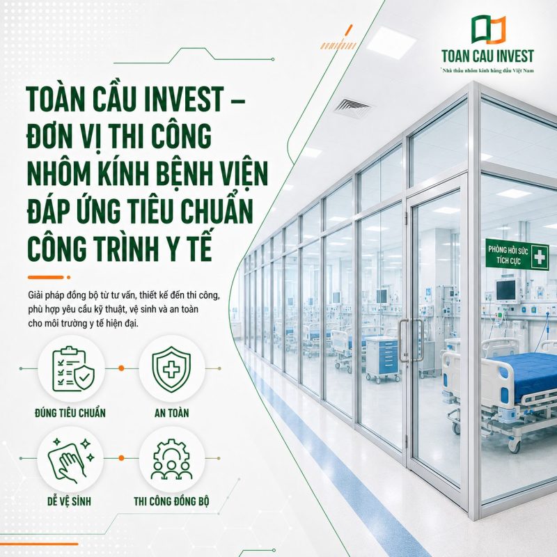 Toàn Cầu Invest - Đơn vị thi công nhôm kính bệnh viện
