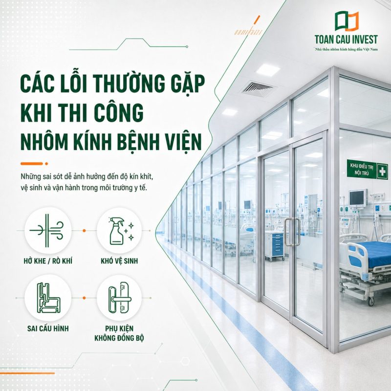 Các lỗi thường gặp khi thi công nhôm kính bệnh viện