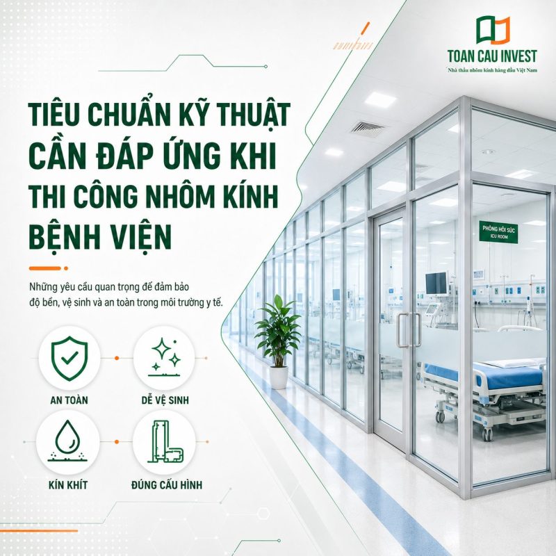 Tiêu chuẩn kĩ thuật cần đáp ứng khi thi công nhôm kính bệnh viện