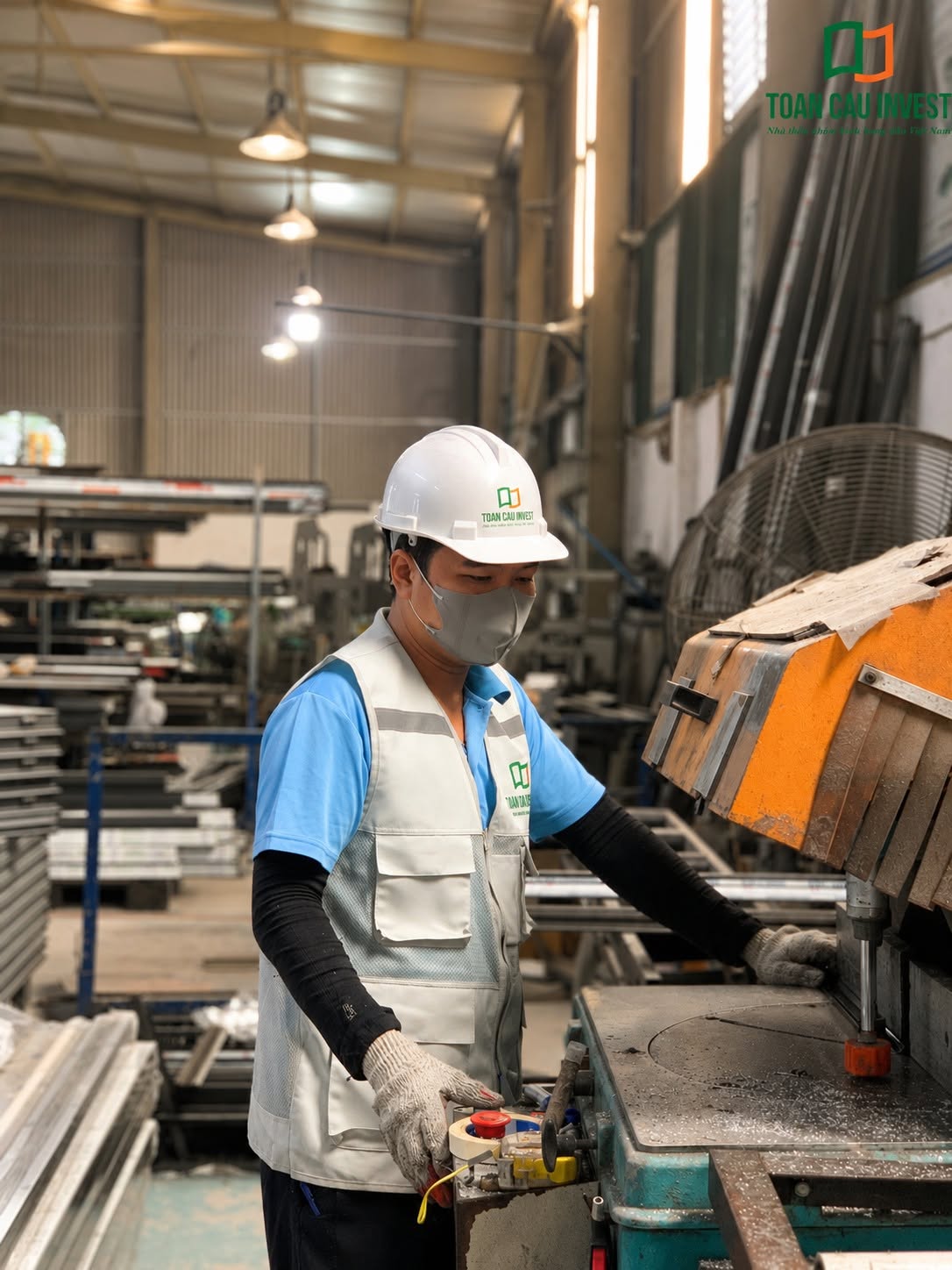 Thiết bị gia công nhôm kính nhà máy công nghệ hiện đại