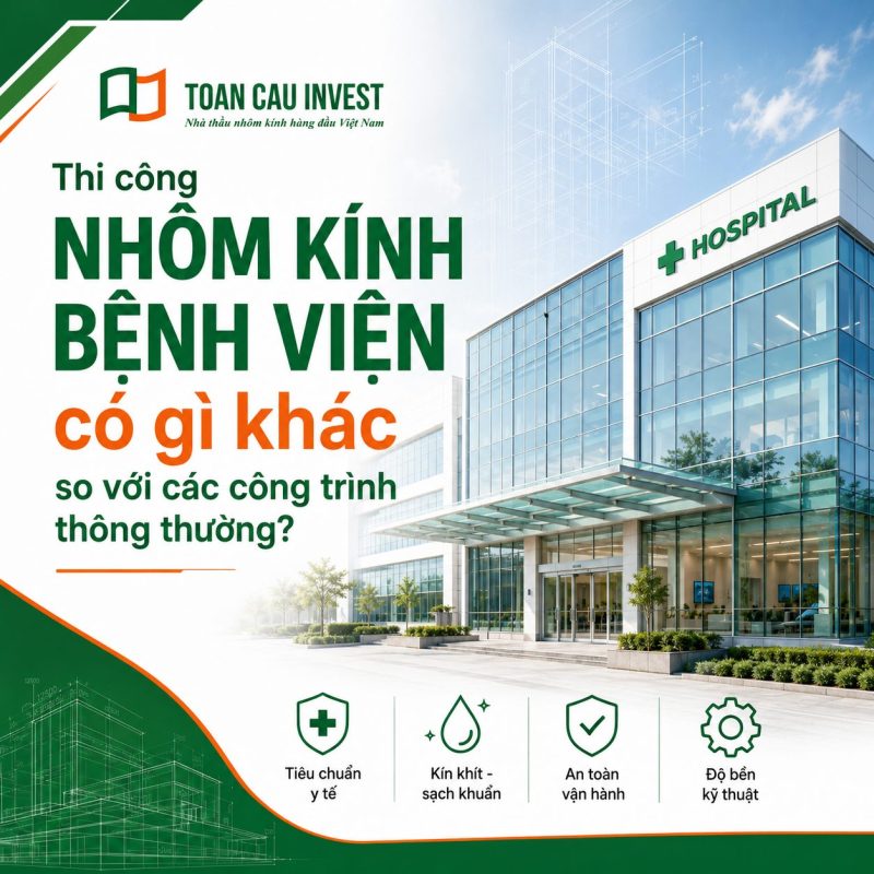 Thi công nhôm kính bệnh viện có gì khác các công trình thông thường