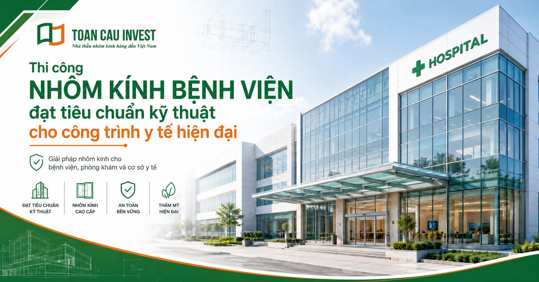 Thi công nhôm kính bệnh viện