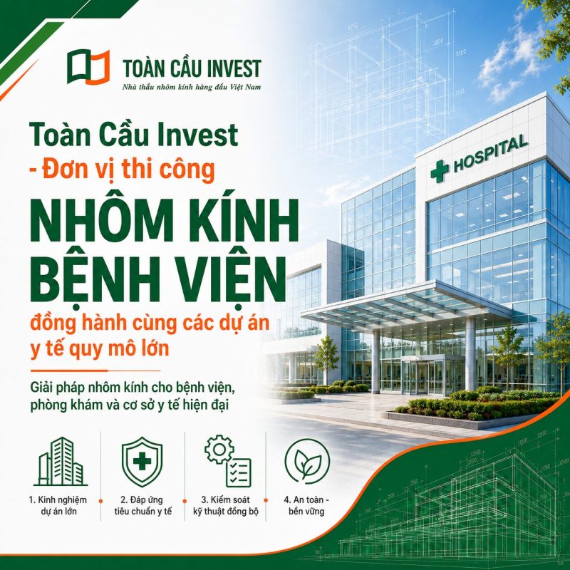 Toàn Cầu Invest - Đơn vị thi công nhôm kính bệnh viện
