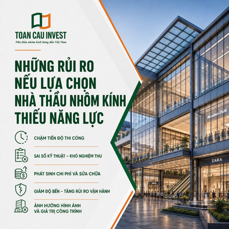 Những rủi ro nếu lựa chọn nhà thầu nhôm kính thiếu năng lực