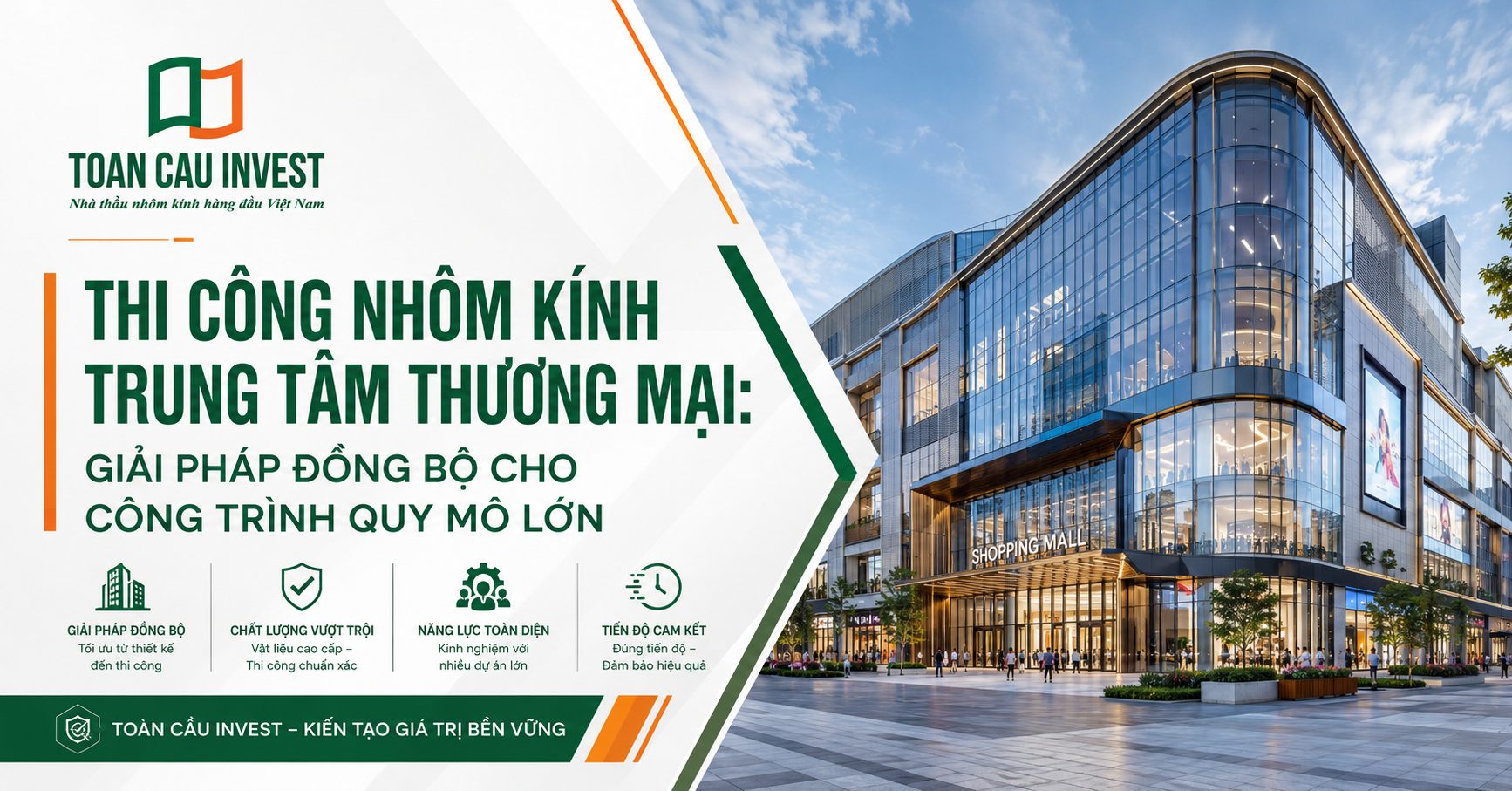 Thi công nhôm kính trung tâm thương mại