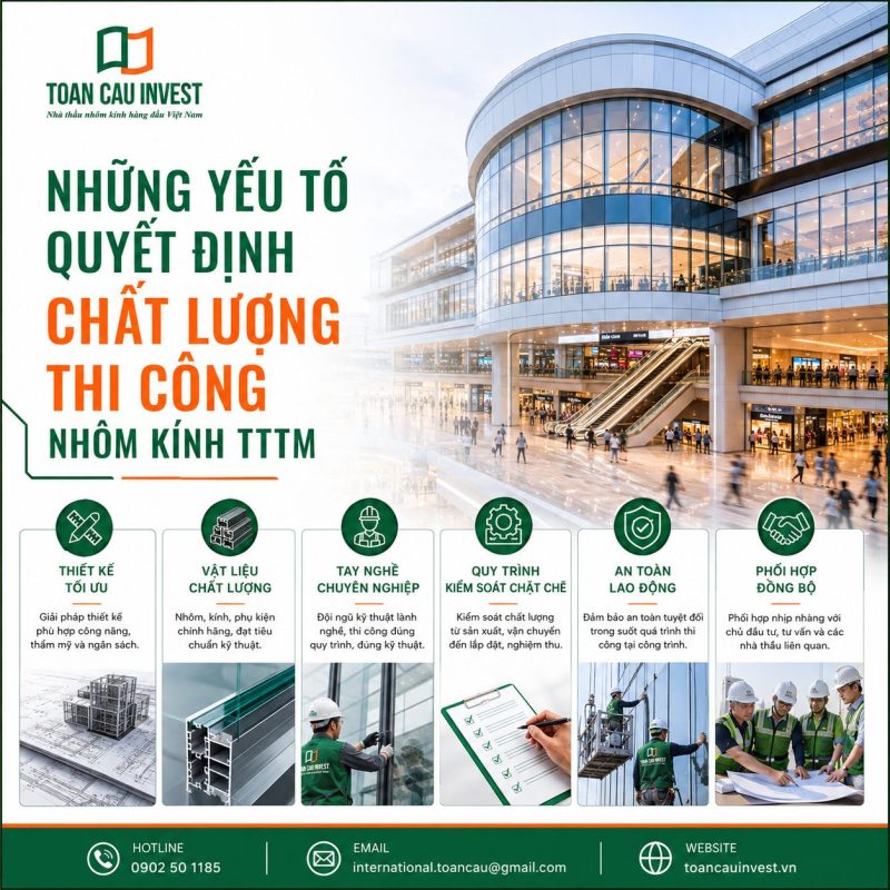Những yếu tố quyết định chất lượng thi công nhôm kính