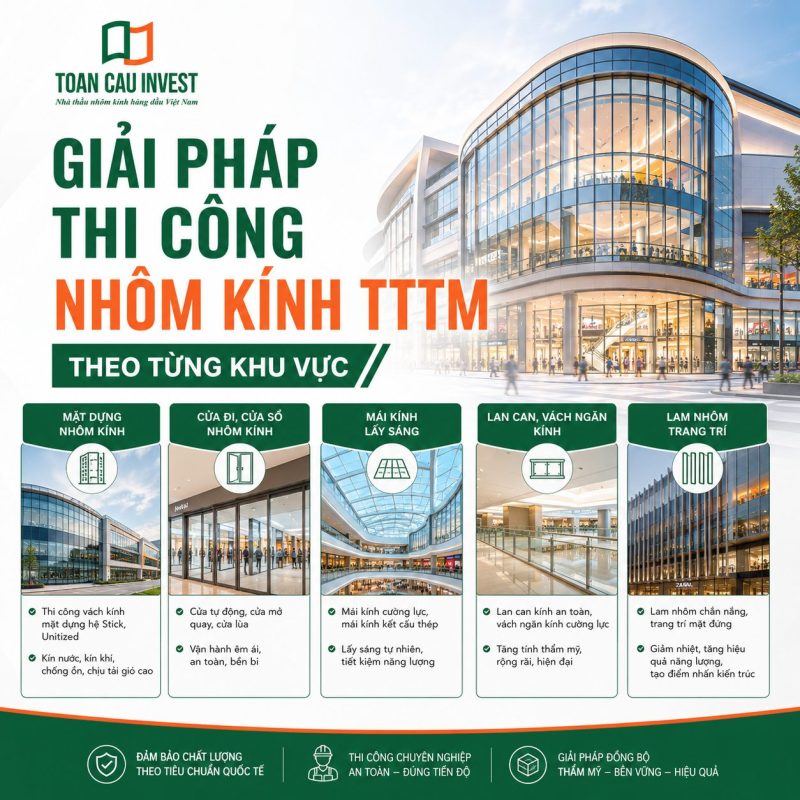 Giải pháp thi công nhôm kính TTTM