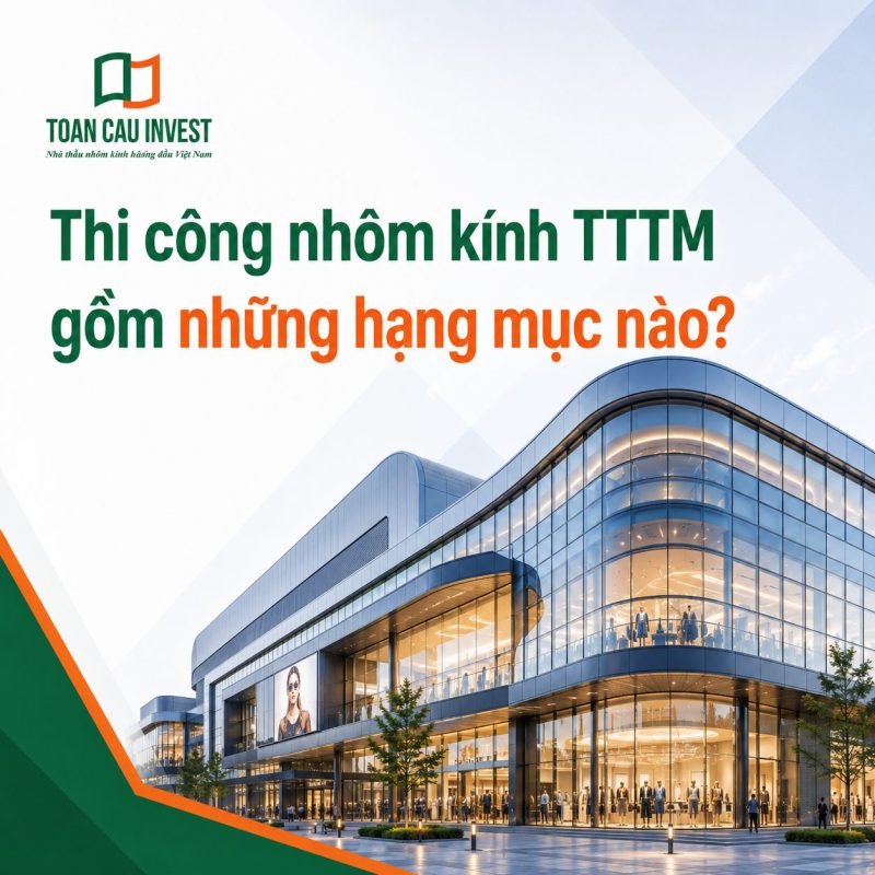 Thi công nhôm kính TTTM gôm những hạng mục nào