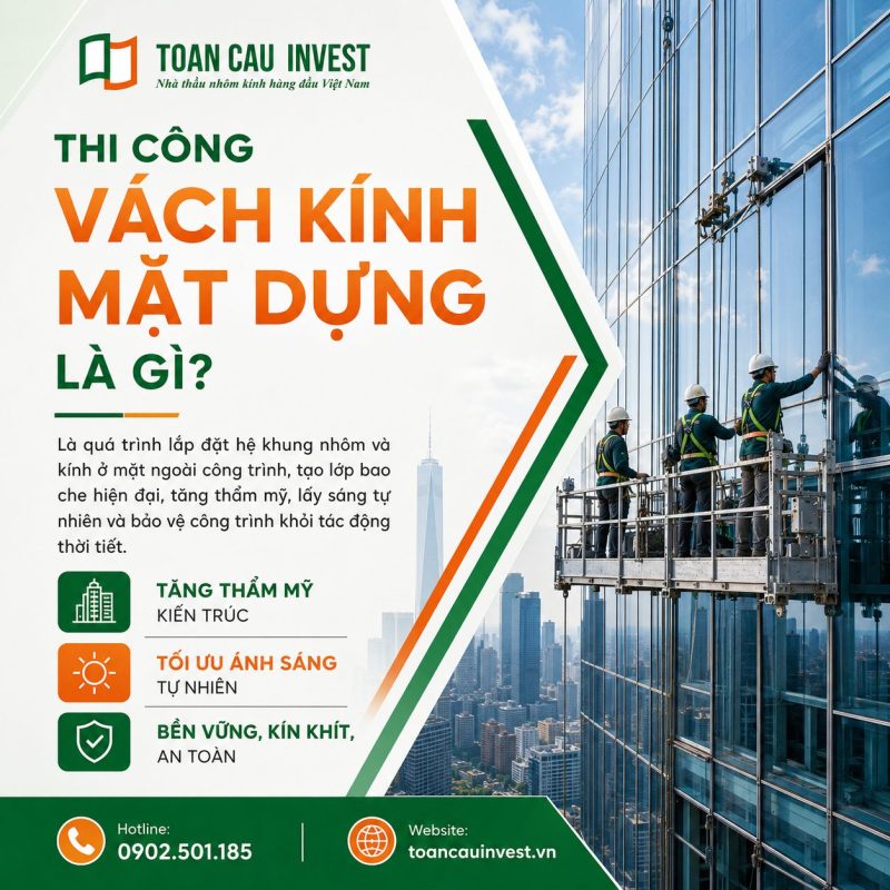 Thi công vách kính mặt dựng là gì
