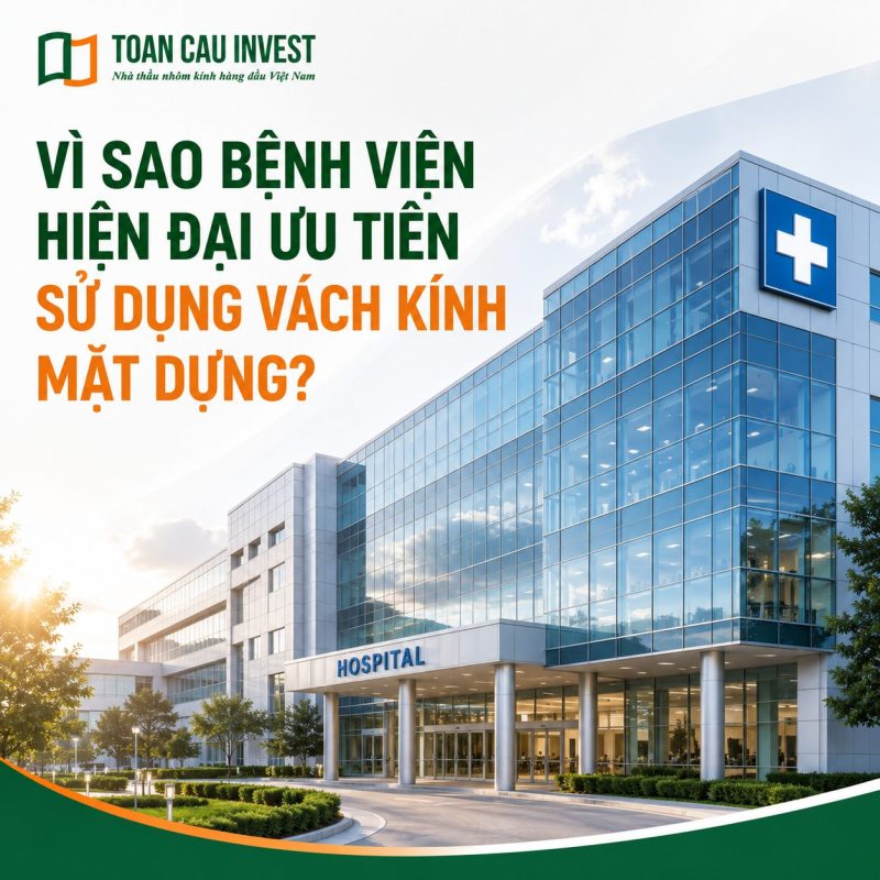 Vì sao bệnh viện hiện đại ưu tiên sử dụng vách kính mặt dựng