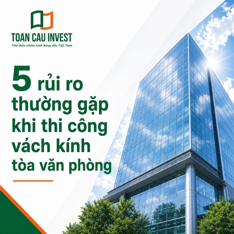 5 rủi ro thường gặp khi thi công vách kính tòa văn phòng