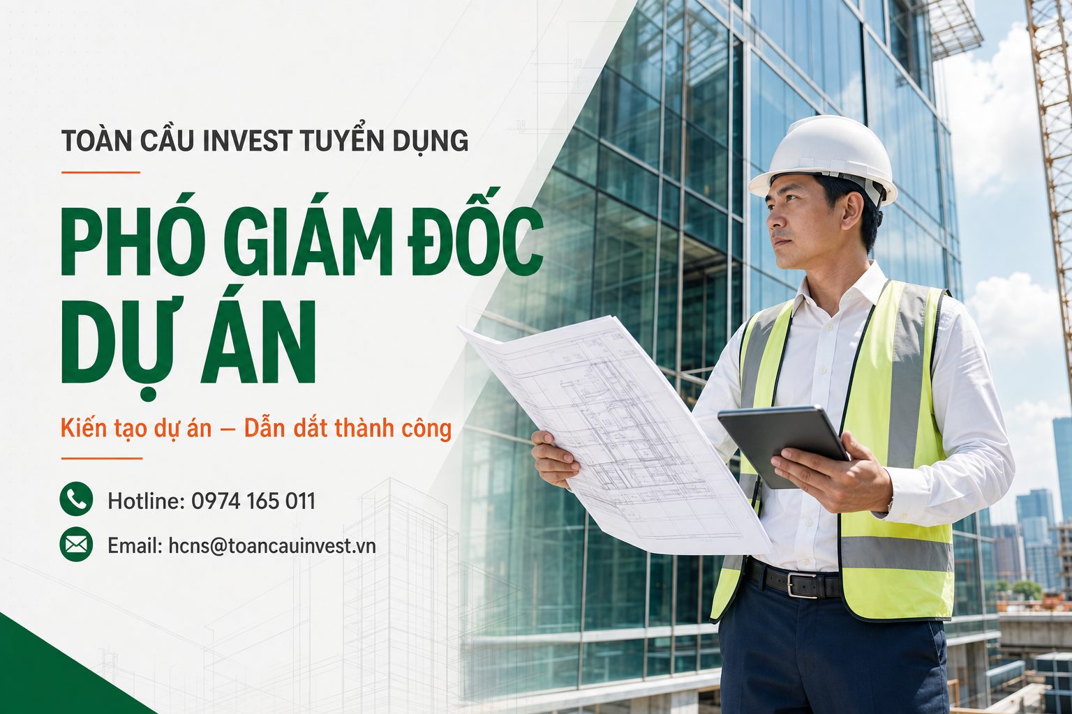 Toàn Cầu tuyển dụng phó giám đốc dự án