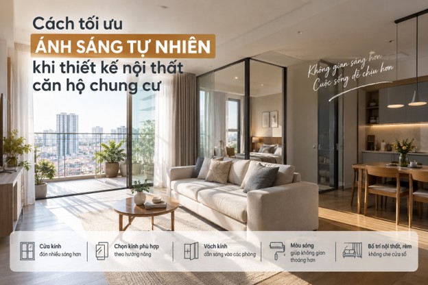cách tối ưu ánh sáng tự nhiên khi thiết kế nội thất chung cư