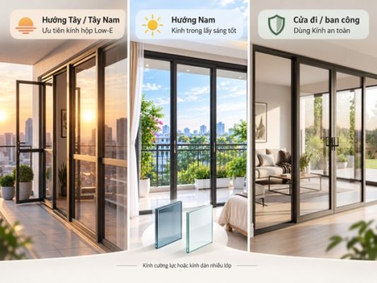 chọn kính hộp Low-E, kính trong và kính an toàn