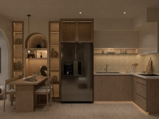 thiết kế ánh sáng nhân tạo cho phòng bếp
